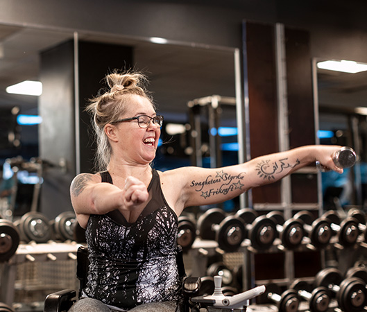 Woman exercising in the gym