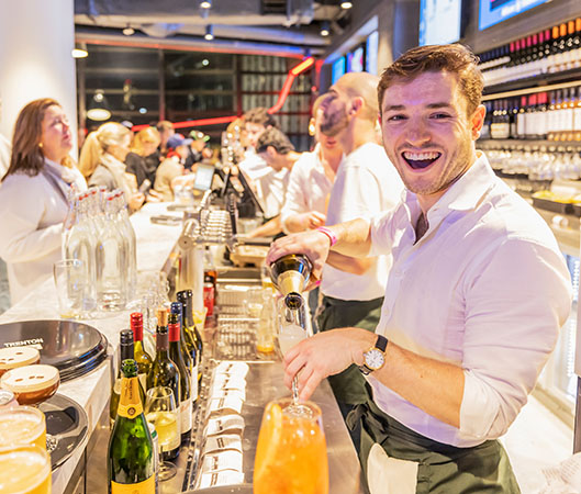 Bartender pouring a drink
