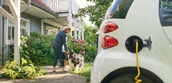 Electrical vehicle being charged from the comfort of home