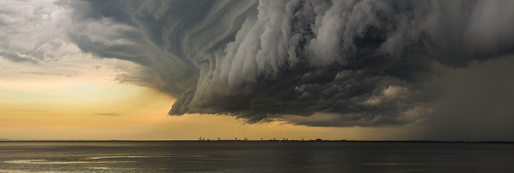 Dark and stormy clouds
